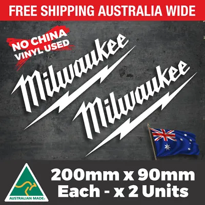 2 X MILWAUKEE Sticker Decal Toolbox Windshield Ute Car Tradie M18 M12 4x4 Laptop • $6.90