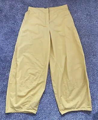 £49.99 • Buy Womens OSKA Yellow Lagenlook Cropped Balloon Barrel Trousers Size 2 UK 12