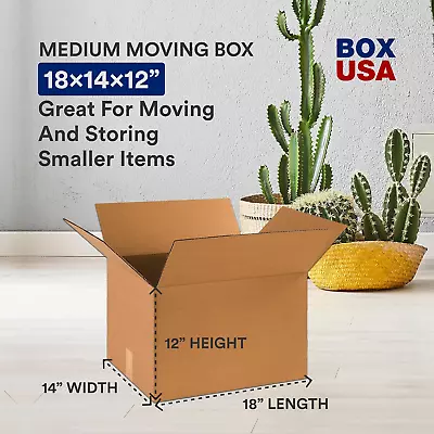 Moving Boxes 18x14x12 Shipping Corrugated Boxes Cardboard Carton Packing 10 Pack • $25.24