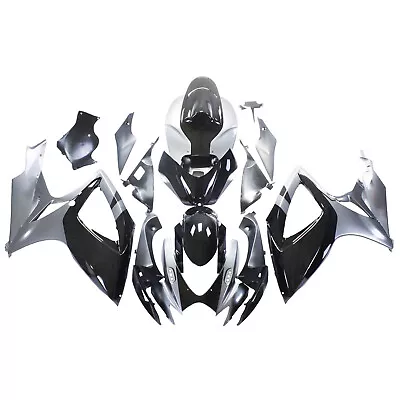 For 2006 2007 06 07 GSXR600 GSXR750 Suzuki Silver Black ABS Fairings Bodywork • $345.95