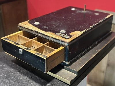 $85 • Buy Vintage Indiana Cash Drawer Black Wood Rough No Key