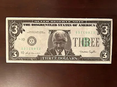 $3 Dollar Bill Clinton Novelty Joke Money Vintage 90s Slick Times • $0.99