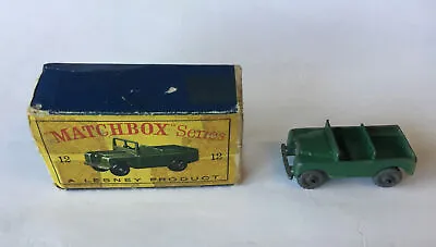 Matchbox Lesney No12 Land Rover Early Issue With Incorrect Later Original Box. • £23