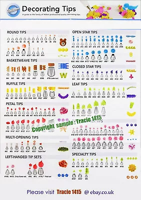 £4 • Buy Wilton Decorating Tips/nozzle Chart A4 High Gloss Photo Paper New