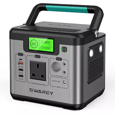 SWAREY Portable Power Station Generator S500 518Wh 230V/500W For Outdoor Camping • £239.99