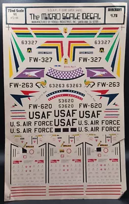 Microscale | No. 72-98 | 1:72 USAF F-100D Super Sabre Decals • $10