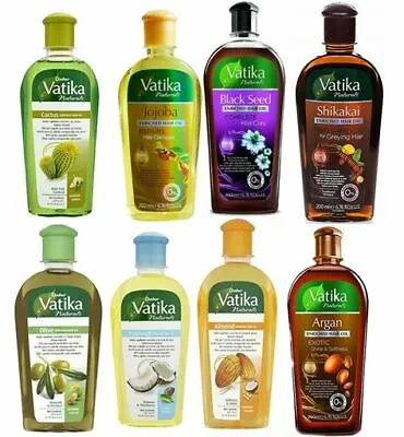 Dabur Vatika Natural Enriched Hair Oils Black Seed Castor Garlic Almond *All Oil • £6.27