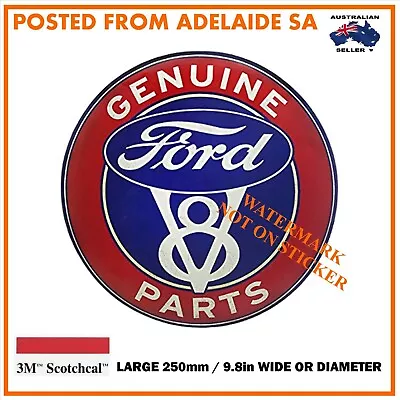 NEW VINTAGE FORD V8 PARTS  STICKER X-LARGE 250mm DIA / WIDE HOT ROD • $10