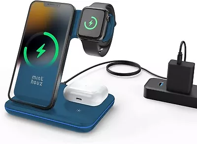 Wireless Charger 3 In1 18W Adapter Fast Qi IPhone Fast Wireless Charging Station • £19.99