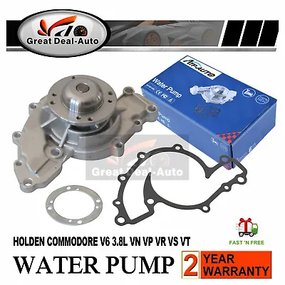 Water Pump For Holden Commodore V6 88~7/04 VN VP VR VS VT VU VX VY 3.8L +Gasket • $39