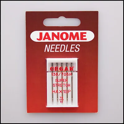 JANOME Sewing Machine SUPER STRETCH NEEDLES - SIZE 11/75 (PACK OF 5) - HA X 1SP • £4.95