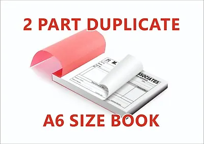 A6 Size Personalised Duplicate Invoice Receipt Book - 50 Set - Ncr Pad Printing • £9.50