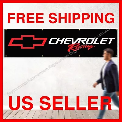 Chevrolet Racing 2x8 Ft Premium Banner Flag Corvette Camaro Chevy Car Truck Sign • $13.77