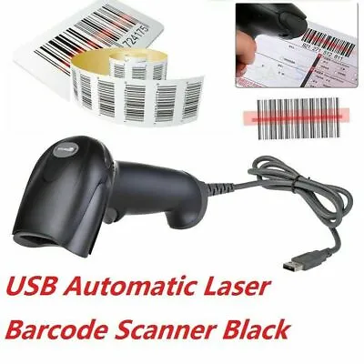 Portable USB Laser Barcode Scanner Bar Code Reader Long Scan Handheld POS PC UK • £14.98
