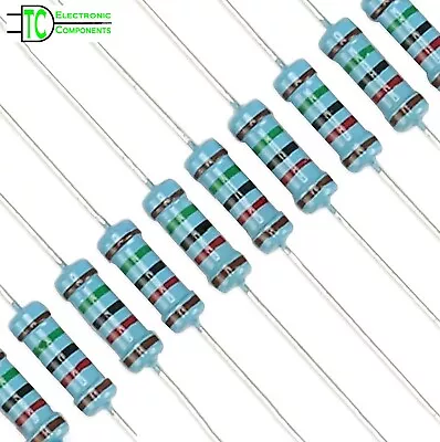 1 Watt Resistors Metal Film 1% 0.1 Ohm To 2.2M Ohm Full E24 Series Available • £2.79