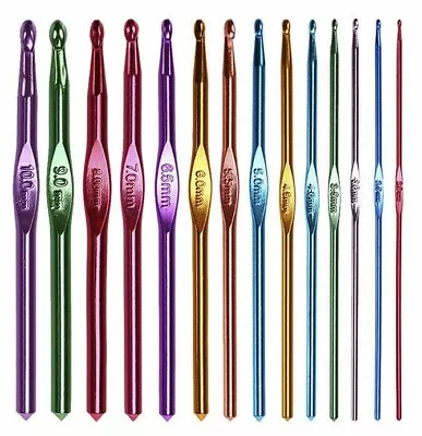 £4.49 • Buy Multicolour Aluminum Crochet Hooks Different Sizes Buy 4 & Get 1 Free