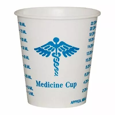 Solo Graduated Medicine Cup 3 Oz. Medical Print Wax Coated Paper R3-43107 100 Ct • $13.88