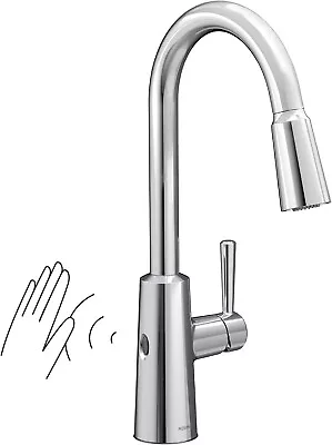 Moen 7402EW Riley Single Handle High Arc Pull Down Kitchen Faucet Chrome • $199