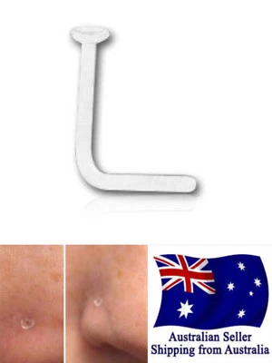 $2.75 • Buy Acrylic Clear Bent Nose Retainer Bone Studs 20g Bar With 2mm Flat Top No See 1pc