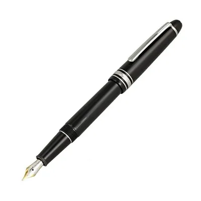 New MONTBLANC Meisterstuck 145 Platinum  M Nib Fountain Pen With Leather Case • $472.41
