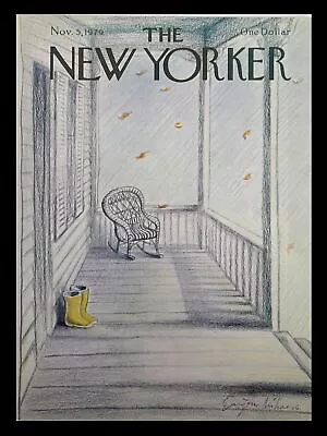 COVER ONLY The New Yorker November 5 1979 Yellow Boots Porch By Eugene Mihaesco • $17.95
