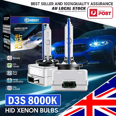 2x Xenon Headlight Bulbs D3S D3C Bright White Coversion Kit Globes HID Xenon 35W • $46.19