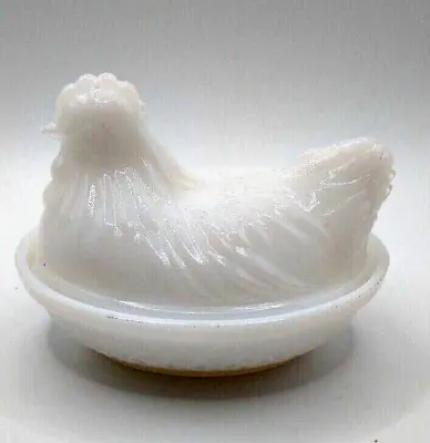  Hazel Atlas Milk Glass Hen On Nest Collectible Glassware Mid Century • $14.97