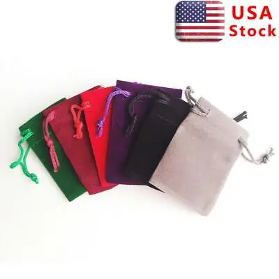 25PCS Small Gift Bag Velvet Cloth Drawstring Jewelry Pouch Wedding Favors Gift • $9.55