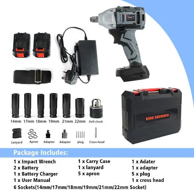 £68.90 • Buy 500Nm Cordless Impact Wrench 1/2 Electric Ratchet Rattle Gun For Makita Battery