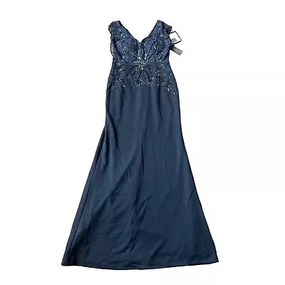 NWD Aidan Mattox navy Embellished Mermaid Dress Gown Size 4 • $39.99