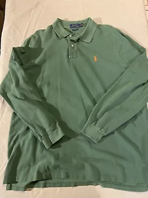 Polo Ralph Lauren Men’s Long Sleeve Polo Shirt Size XL Green • $15.99