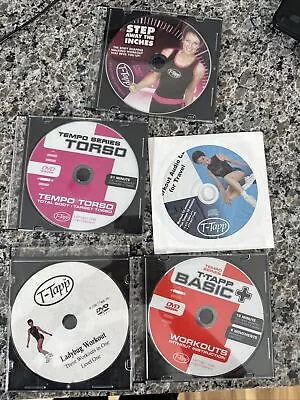 T Tapp Workout Dvd Lot: Ttapp Tempo Basic+ And Torso Ladybug Step Away Travel • $60