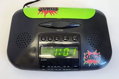 Vintage 90s Coca Cola Surge Promo Screaming Surge Soda Alarm Clock Radio Damaged • $85.57