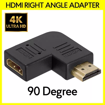 HDMI Male To Female Adapter Right Angle Connector - 90 Degree Vertical Flat Left • $7.09
