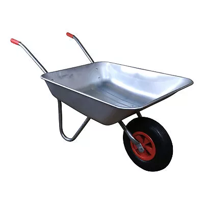 65 Litre 60kg Capacity Galvanised Metal Garden Wheelbarrow With Pneumatic Tyre • £31.95