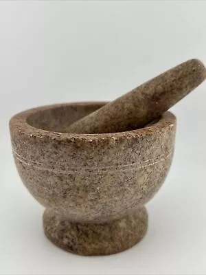 VTG Natural Soapstone Mortar And Pestle Cooking Grinding Herbs Spices Kitchen • $17