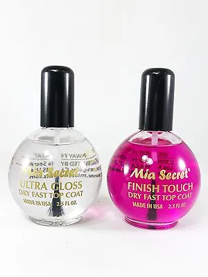 Mia Secret Ultra Gloss Dry Fast Top Coat + Finish Touch Dry Fast Top Coat 2.5oz • $19.33