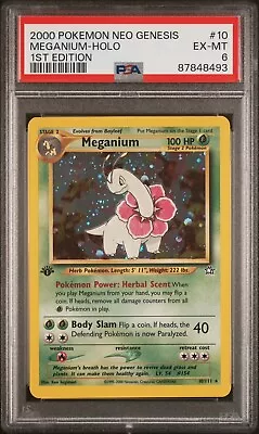 2000 Pokemon Meganium Rare Holo Neo Genesis 1ST EDITION PSA 6 • $41