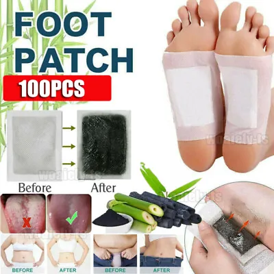 50X Foot Detox Pads Pain Relief Detoxify Toxins Patch Organic Herbal & 50 Tapes • $12.95