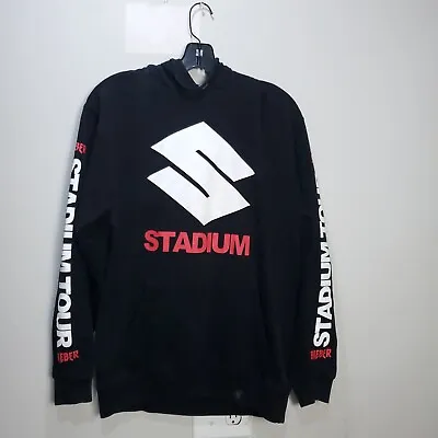 Justin Bieber Stadium Sweater Adult Small Tour 2017 Black Logo Cotton Hoodie S • $12.69