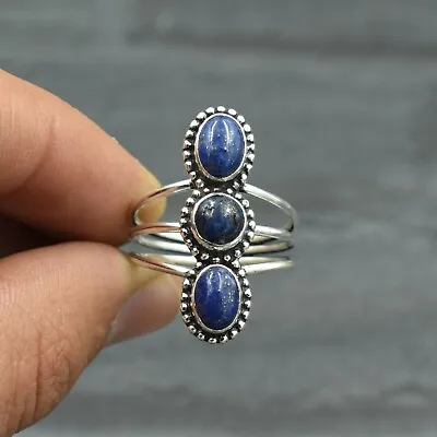 Lapis Lazuli Ring Natural Gemstone Handmade 925 Sterling Silver Ring In All Size • $9.99