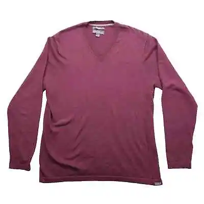 Eddie Bauer Shirt Mens XL Thermal Long Sleeve V-Neck Pullover Cotton Merino Knit • $19.85