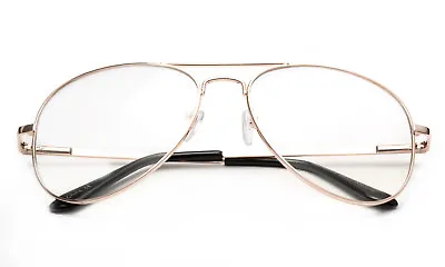 Retro Clear Lens Glasses Classic Aviator Vintage Gold Metal Frame Eyeglasses  • $9.85