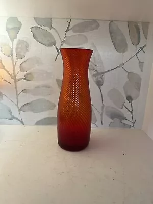 Vintage 8” Glass Vase (Orange) • $18