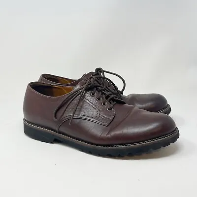 H.S. TRASK BOZEMAN MONTANA Men’s Brown Leather Oxford Shoes Vibram Sole Sz 11.5 • $19.99