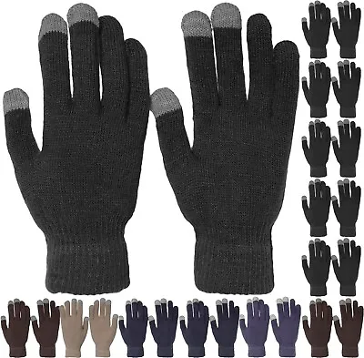 Wholesale 12 Pairs Magic Touch Screen Knit Gloves Smart Phone Tablet ONE SIZE • $24.95