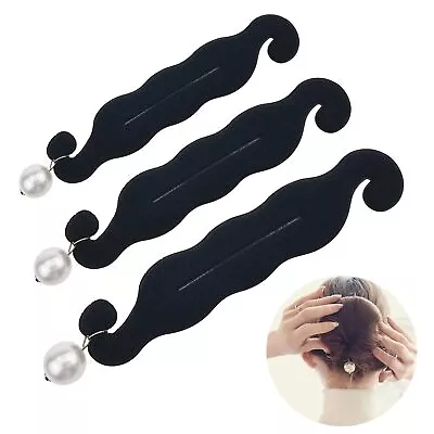 3 PACK Pearl Hair Bun Maker For Women Lazy Hair Curler Bun Clips Magic Beauty... • $14.48