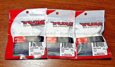 3 PACKS WHITE 3  Yum Twister Curly Tail Grubs 15CT Bass Walleye Northern Crappie • $9.99