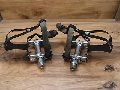 Road Bike Platform Pedals MICHE Made In Italy 9 /16 In REG Italy Straps • $50