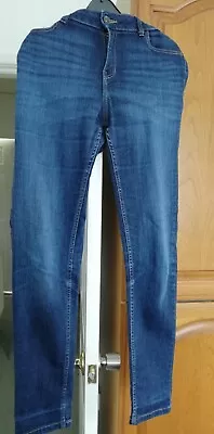 M & S Ladies Denim Jeans-Indigo Skinny Size 14 Dark Blue Denim • £5.50